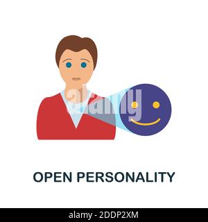 Open Personality icon. Simple element from personality collection. Creative Open Personality icon for web design, templates, infographics and more Stock Vector