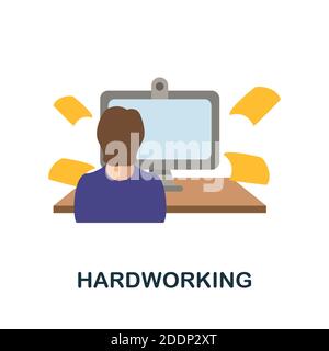 Hardworking icon. Simple element from personality collection. Creative Hardworking icon for web design, templates, infographics and more Stock Vector