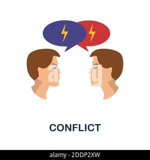 Conflict icon. Simple element from personality collection. Creative Conflict icon for web design, templates, infographics and more Stock Vector