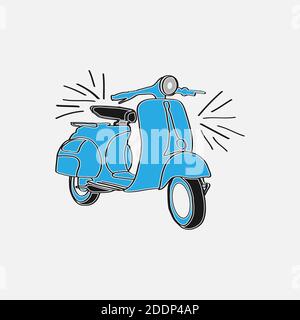 Vintage scooter motorbike logo vector design illustration.EPS 10 Stock Vector
