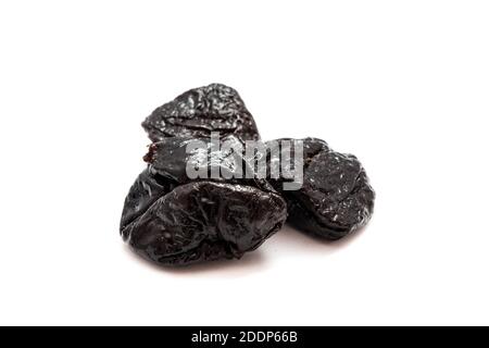 Dried plums isolated on white background Stock Photo