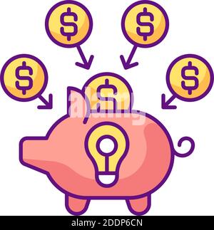 Crowdfunding RGB color icon Stock Vector