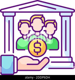 Institutional donor RGB color icon Stock Vector