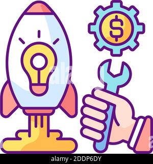 Startup support RGB color icon Stock Vector