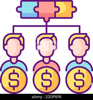 Shareholders RGB color icon Stock Vector