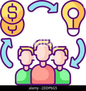 Social entrepreneurship RGB color icon Stock Vector
