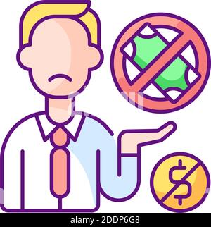 Donor exhaustion RGB color icon Stock Vector