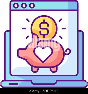 Crowdfunding platform RGB color icon Stock Vector