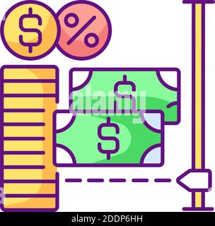 Microcredit RGB color icon Stock Vector
