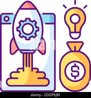 For profit project RGB color icon Stock Vector
