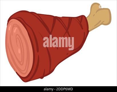 Smoked chicken meat, homemade or served in diner Stock Vector