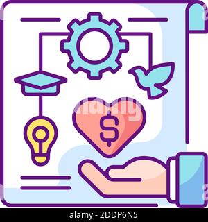 Non profit project RGB color icon Stock Vector