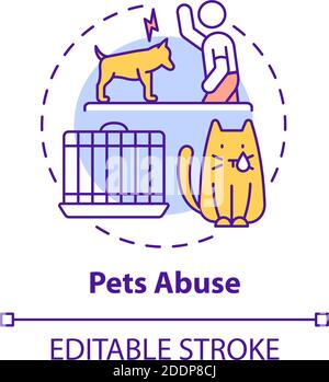 Pets abuse concept icon Stock Vector