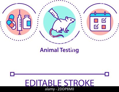 Animal testing concept icon Stock Vector