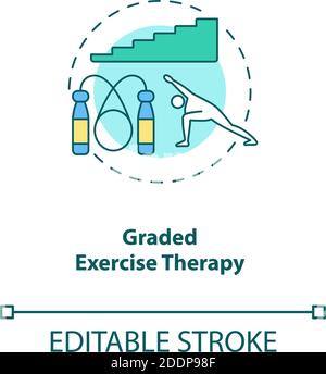 Graded exercise therapy concept icon Stock Vector