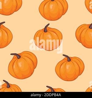 Pumpkin pattern, seasonal vegetable, autumn, holidays and thanksgiving. On the background. Vector graphics Stock Vector