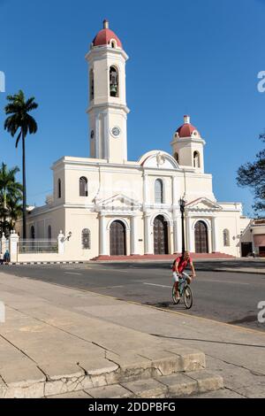 Cienfuegos, Cuba- Feb.16, 2020: Spanish colonial architecures of Cienfuegos located in the coast of northern Caribbean sea, Cuba.It is also one of the