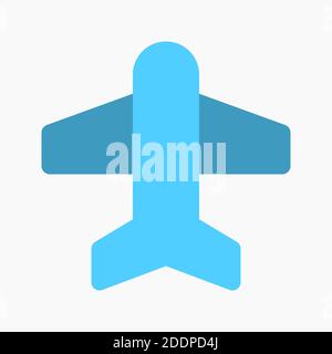 airplane icon vector. flight mode sign for smartphone button interface isolated on white background Stock Vector