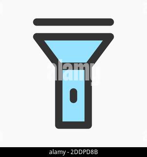 flashlight icon vector. torch symbol suitable for smartphone theme interface. isolated on white background Stock Vector