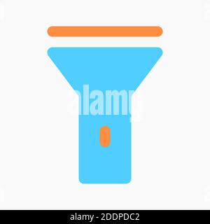 flashlight icon vector. torch symbol suitable for smartphone theme interface. isolated on white background Stock Vector