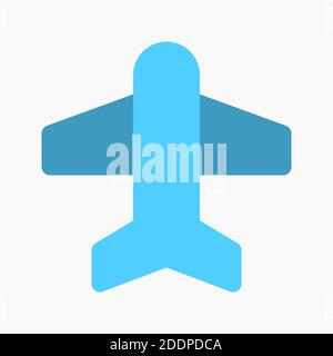 airplane icon vector. flight mode sign for smartphone button interface isolated on white background. Stock Vector
