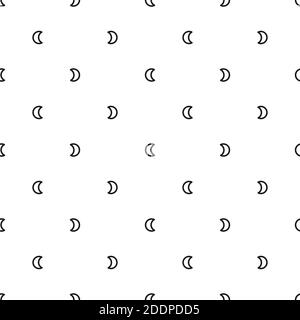 Seamless pattern with black half moon, crescents on white background. Ethnic abstract background. Geometric seamless texture. Simple vector illustrati Stock Vector