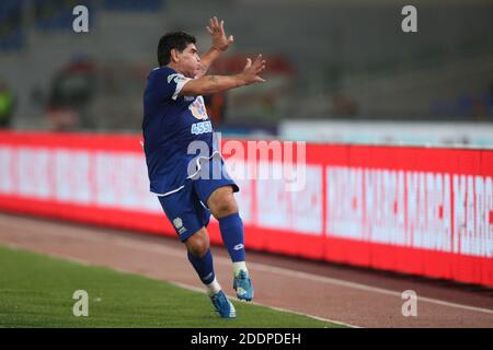 Rome, Italy - 12/10/2014: Diego Armando Maradona in action during the friendly match 'United for Peace' dedicated to Pope Francis at the Olympic stadium in Rome Stock Photo