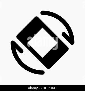 Rotate phone icon for switch orientation button interface isolated on white background Stock Vector