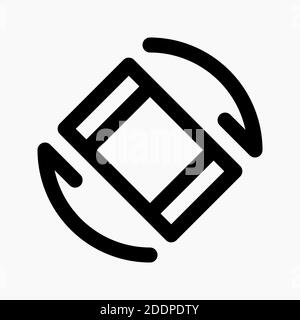 Rotate phone icon for switch orientation button interface isolated on white background Stock Vector