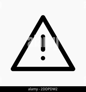 exclamation mark inside a triangle for warning alert icon symbol isolated on white background Stock Vector