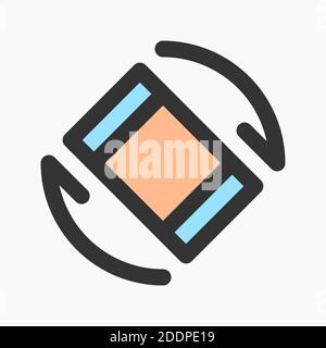 Rotate phone icon for switch orientation button interface isolated on white background Stock Vector