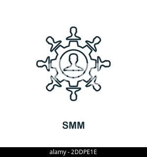 Smm icon. Simple line element from affiliate marketing collection. Thin Smm icon for templates, infographics and more Stock Vector