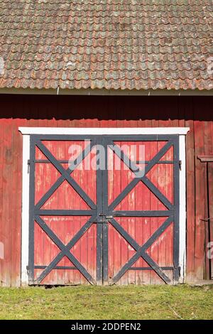 Old doors of a barn Stock Photo