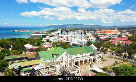 The modern city of Tagbilaran with a seaport and buildings. The capital of Bohol province,Tagbilaran city. Stock Photo