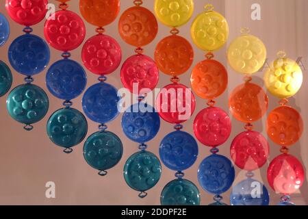 Abstract background with circles. Colorful glasses. wallpaper. Stock Photo