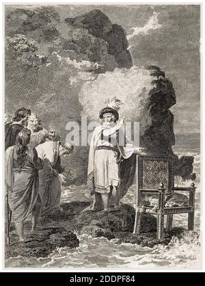 KING CANUTE AND THE TIDE A 19th century depiction of the apocryphal ...