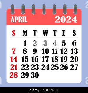 Calendar 2024. The week begins on Sunday. Simple calendar template