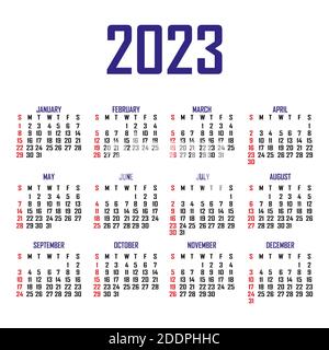 Calendar for 2023 Stock Vector Image & Art - Alamy