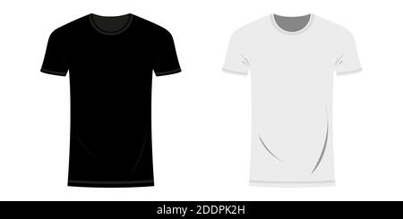 Black and white t-shirt layout. Template for design on white background. Flat style. Vector illustration Vector illustration Stock Vector