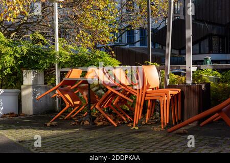 Der Alte Markt in Kiel ein gastronomischer Hotspot, während des Corona-Lockdowns menschenleer