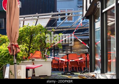 Der Alte Markt in Kiel ein gastronomischer Hotspot, während des Corona-Lockdowns menschenleer