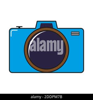 Camera flat cartoon style camera icon. Isolated on a white background. Vector graphics Stock Vector