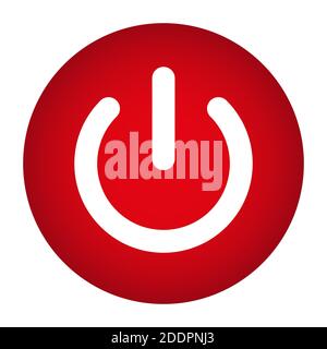 Power button icon. On Off symbol. Image isolated on white background. Flat style. Vector illustration Stock Vector