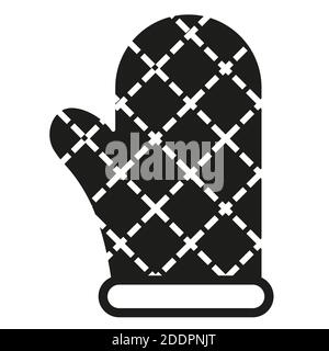 The glove is kitchen, contour. Black color isolated on white background. Flat style. Vector illustration Stock Vector