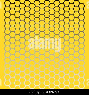Yellow seamless texture in the form of honeycombs, gradient. Background. Vector illustration Stock Vector