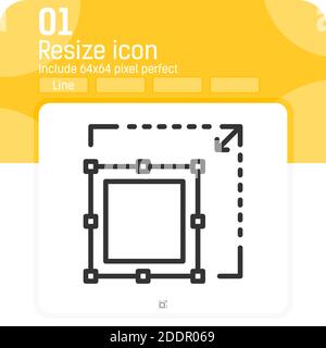 Enlarge icon with outline style isolated on white background. Vector illustration resize sign symbol icon concept for web design, ui, ux, website Stock Vector