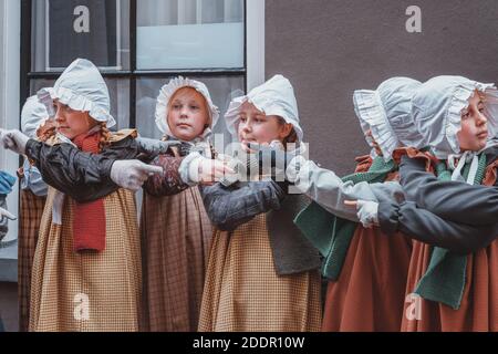 Deventer, Netherlands, December 15, 2018: The reaction of the school children to the question of the teacher who did it? Stock Photo