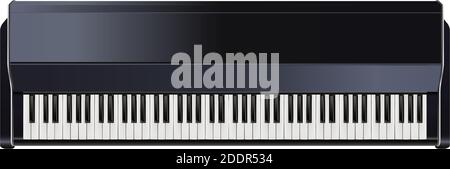 3d realistic vector piano with keyboard black and white. Stock Vector