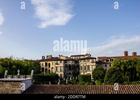 Lucca, Italy - July 9, 2017: View of Pfanner Palace and Garden from the City Walls Stock Photo