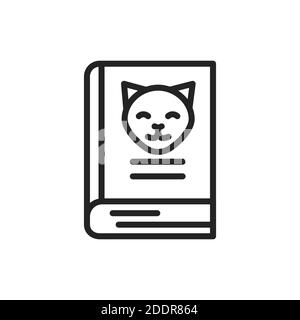 Pets book black line icon. Vector illustration Stock Vector